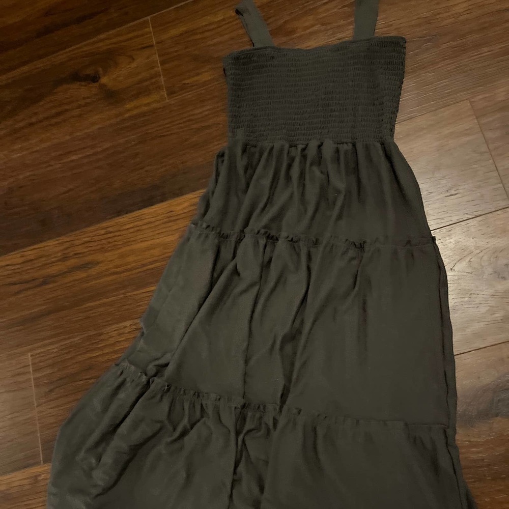Olive green sundress midi